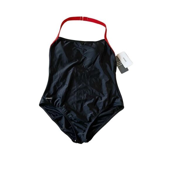Speedo Onepiece Swimsuit Black NEW Size 14 - Picture 1 of 7